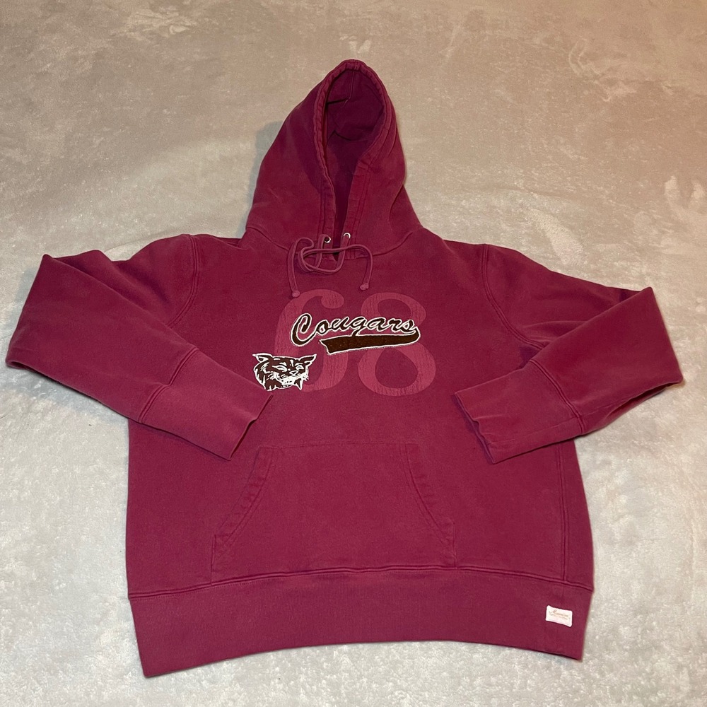 Vintage WSU Cougars Womens Medium Burgundy 68 State Champs Graphic Hoodie Y2K